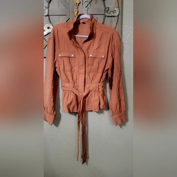 Nine West Belted Utility Jacket Size Small NWT - Picture 2 of 9